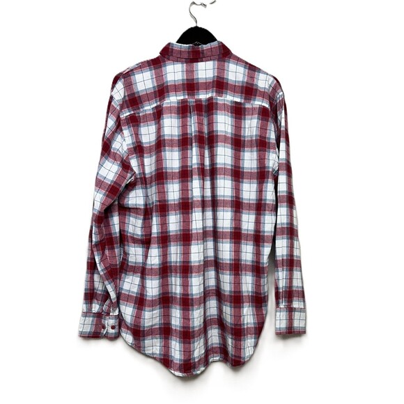 Cabela's Men's Red/White Plaid Flannel 100% Cotton Button Down Shirt Size L Tall - Picture 2 of 11